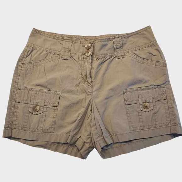 Ann Taylor Cargo Shorts Signature Fit Beige Low Rise 4" Inseam Womens Sz 4 NEW - Picture 1 of 10